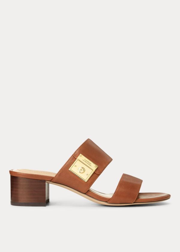 Sandálias Ralph Lauren Windham Couro Mulher 03789-TGSD